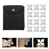 THROWFUN-6/12 Pack 9Cr17 stainless steel- 2.99''(length) 0.1''(thick) , throwing knives set  Full-Tang Throwing Set, with Nylon Sheath for Competition and Recreation Silvery Cross Hollow Darts-FB-YF16